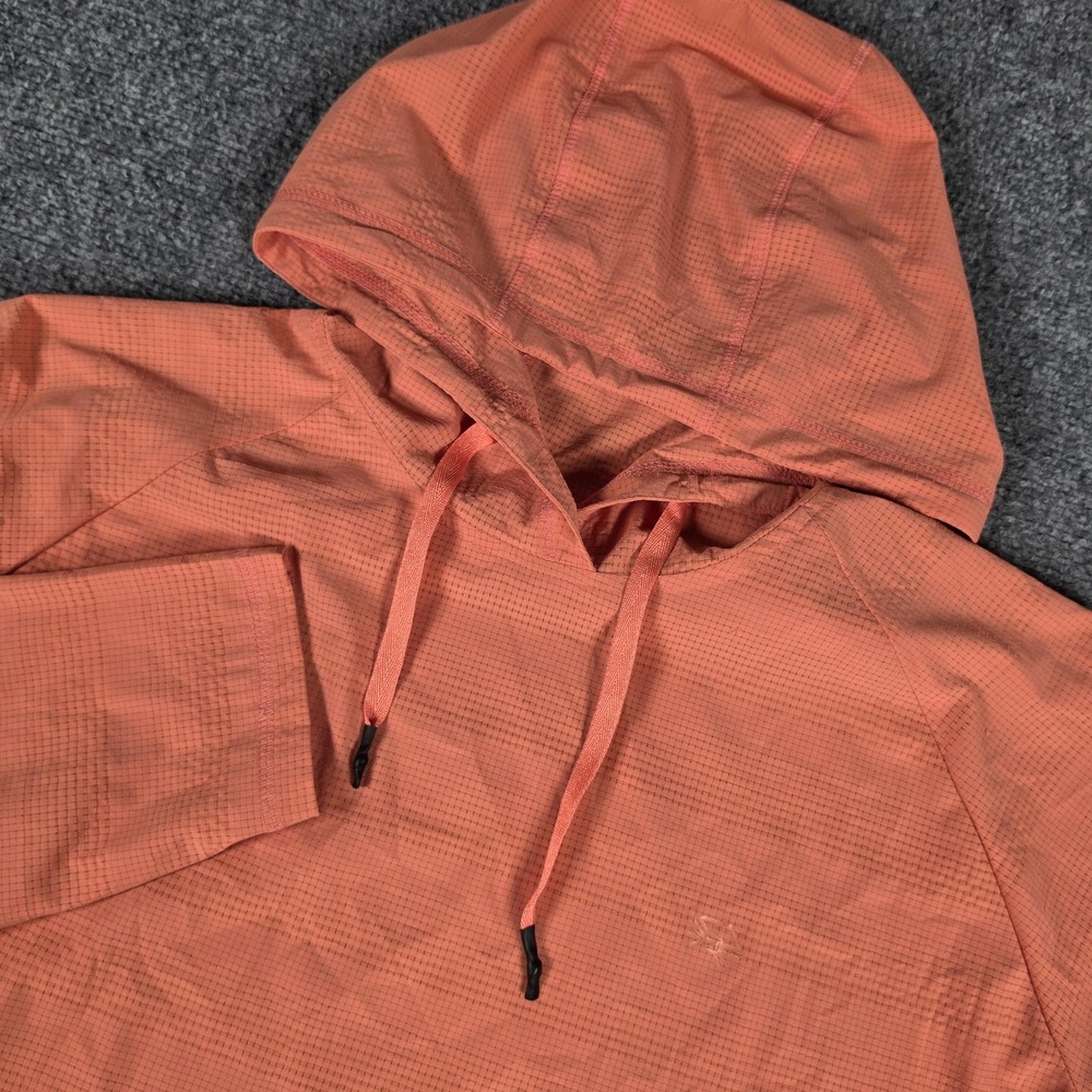 SWC Oysterman Sun Hoodie Mens XL Orange Grid Texture Performance Fishing Shirt